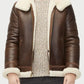 Alex Brown Sheepskin Shearling Aviator Leather Jacket