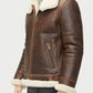 Alex Brown Sheepskin Shearling Aviator Leather Jacket