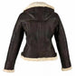 Dark Brown Shearling Leather Jacket Women