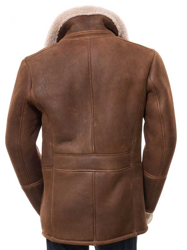 Men’s Sheepskin Brown Leather Shearling Coat