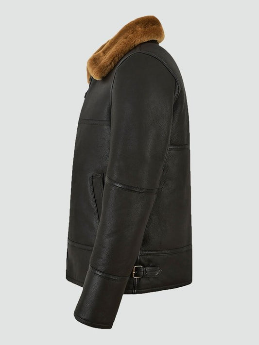 Mens Traditional Shearling Leather Jacket