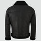 Mens Jet Black Shearling Jacket