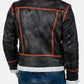 Distressed Brown Shearling Leather Jacket Mens