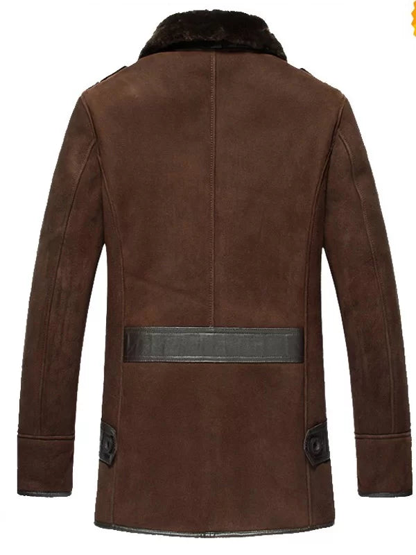 Mens Shearling Brown Reacher Style Coat