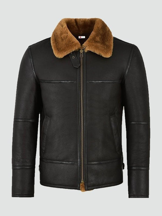 Mens Traditional Shearling Leather Jacket