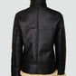 Woman’s Black Shearling Bomber Leather Jacket