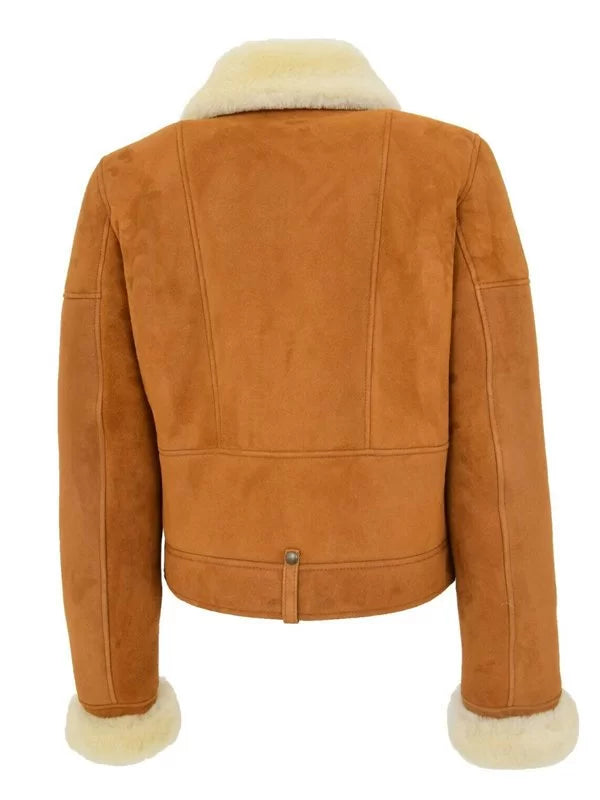 Women's Genuine Sheepskin Shearling Leather Jacket