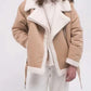 Women’s Aviator Beige Shearling Cotton Jacket