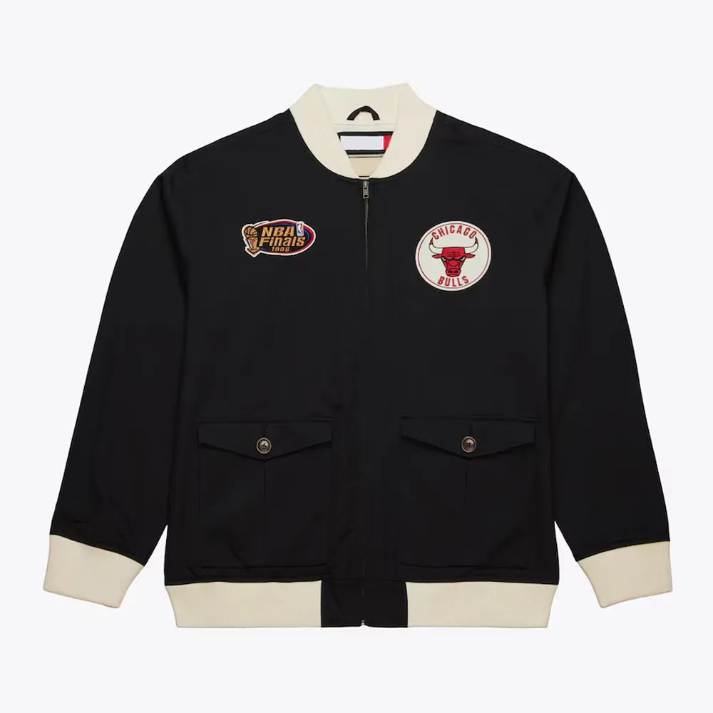 Chicago Bulls Black Cotton Twill Jacket