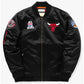 Chicago Bulls Bomber Black Satin Jacket