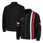 Chicago Bulls Black Stitch Applique Bomber Jacket