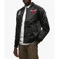 Chicago Bulls Bomber Black Satin Jacket