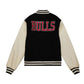 Chicago Bulls Classics Black and Off White Varsity Jacket