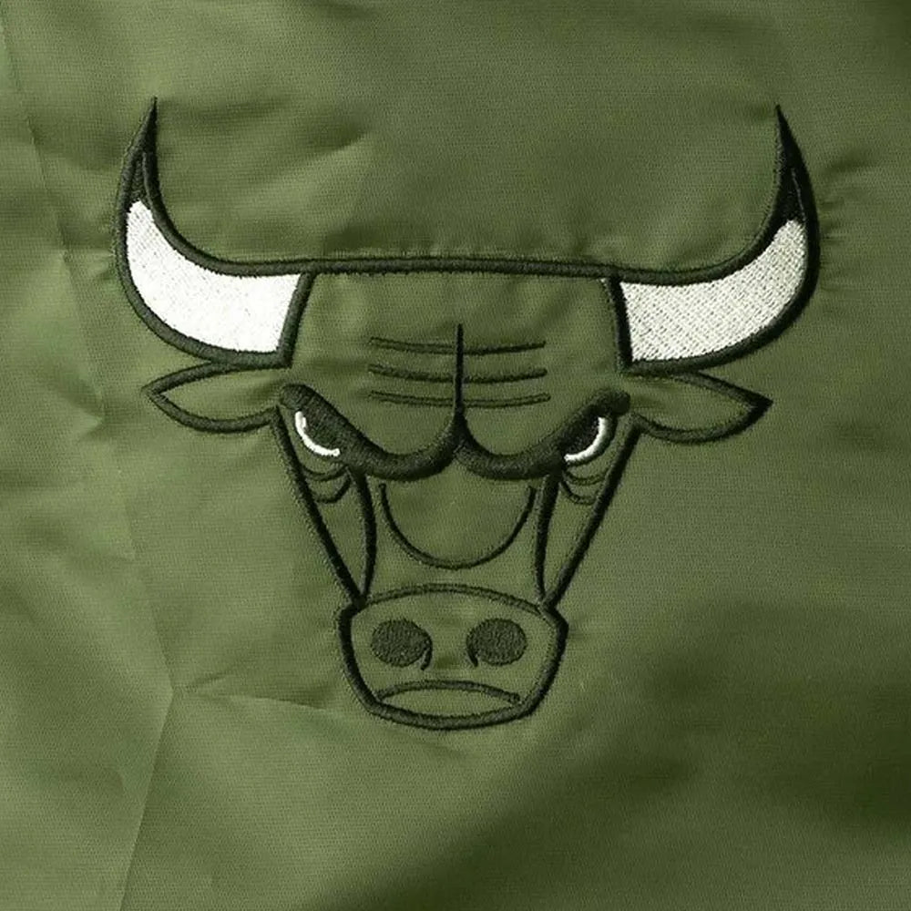 Chicago Bulls Forest Green Satin Jacket