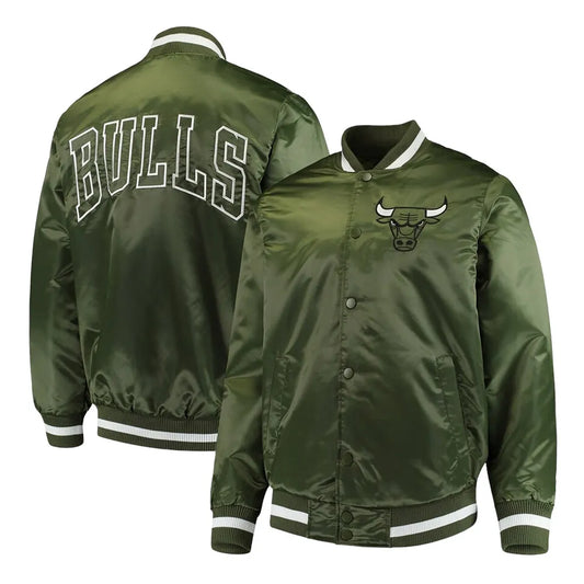 Chicago Bulls Forest Green Satin Jacket