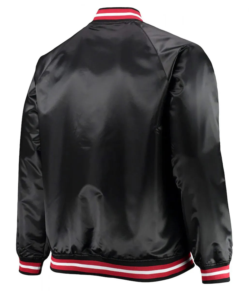 Chicago Bulls Hardwood Classics Raglan Satin Black Jacket