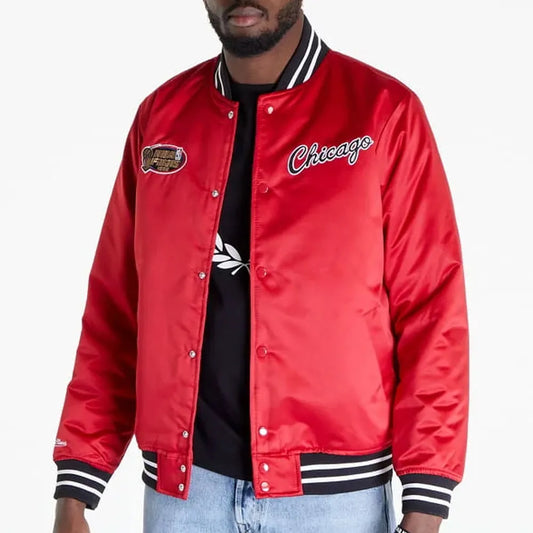 Chicago Bulls Heavyweight Red Satin Jacket