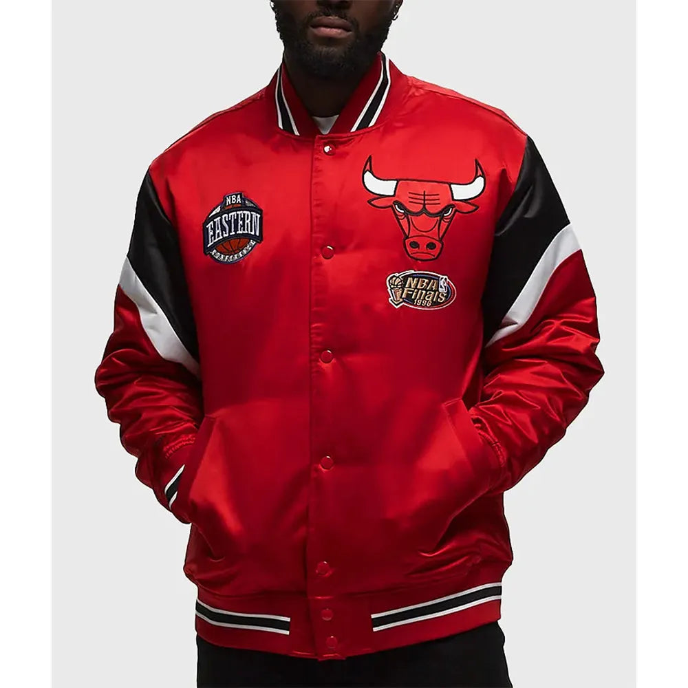 Chicago Bulls Heavyweight Red Satin Jacket