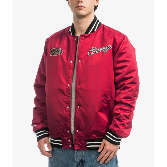 Chicago Bulls Scarlet Heavyweight Satin Jacket