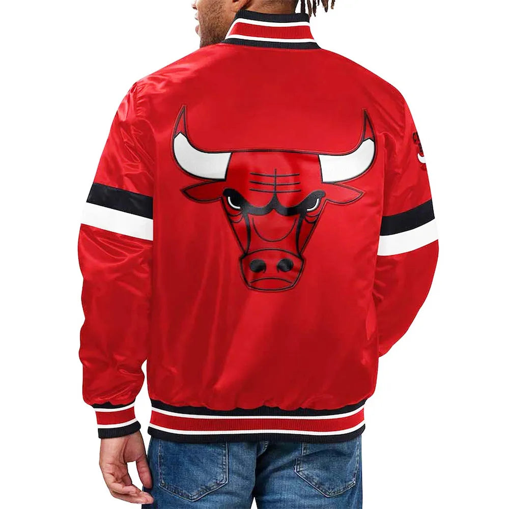 Chicago Bulls Home Game Red Satin Jacket