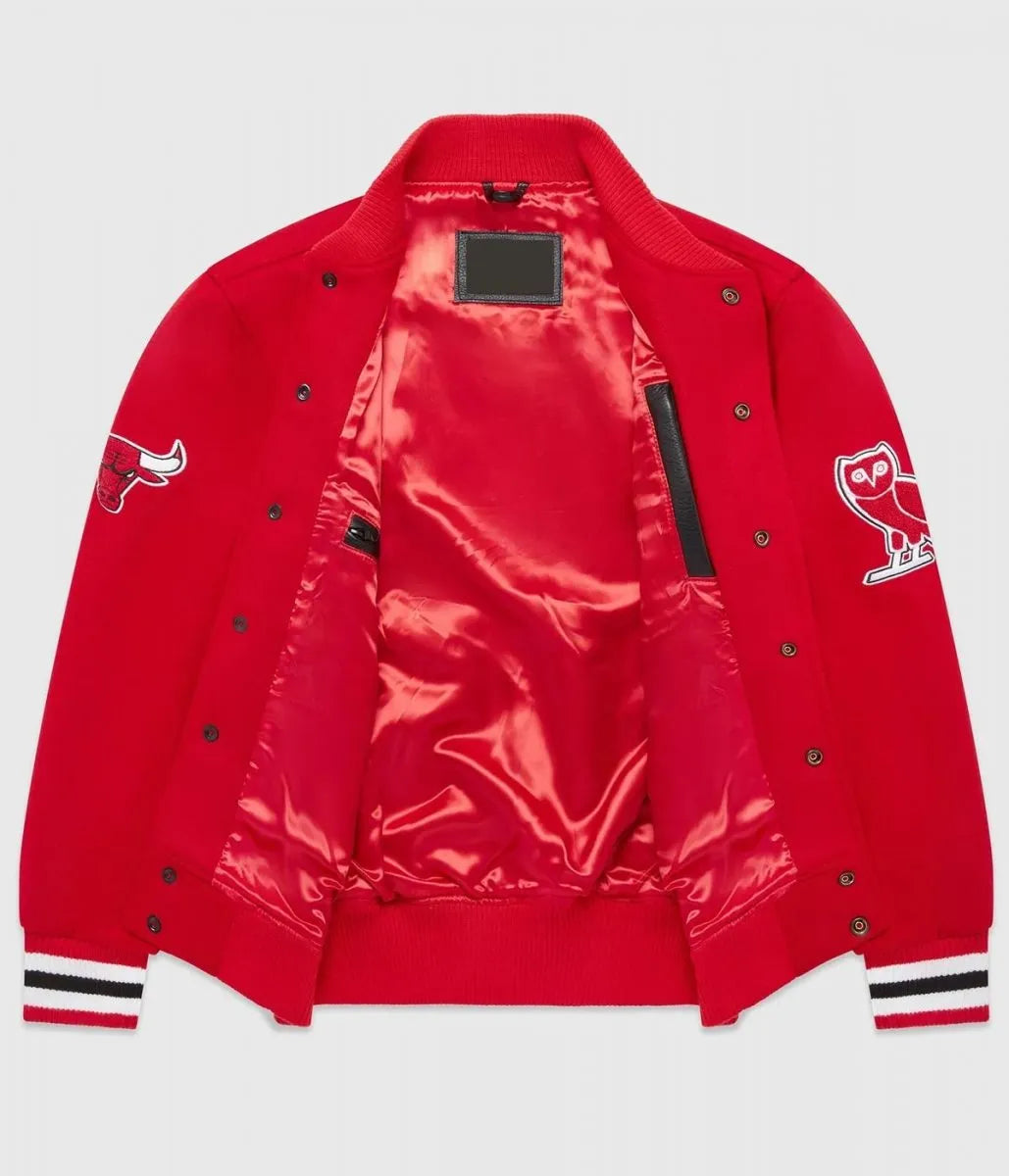 OVO Chicago Bulls Varsity Red Wool Jacket