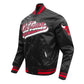 Chicago Bulls Script Tail Black Satin Jacket