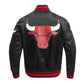 Chicago Bulls Script Tail Black Satin Jacket