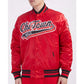 Chicago Bulls Script Tail Red Satin Jacket