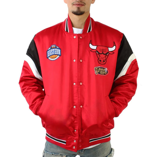 Chicago Bulls Heavyweight Red Satin Jacket