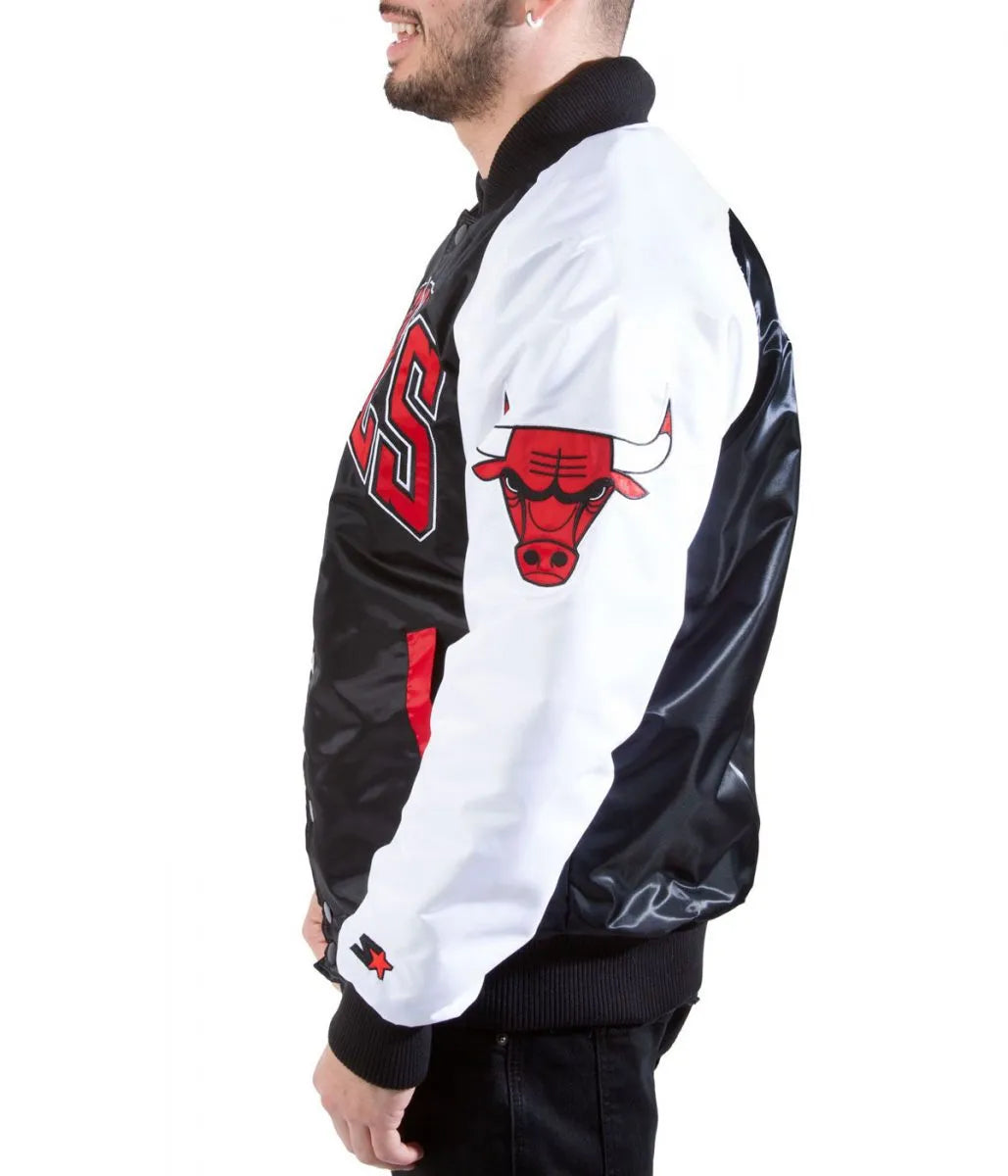 Tri-Color Chicago Bulls Varsity Satin Jacket