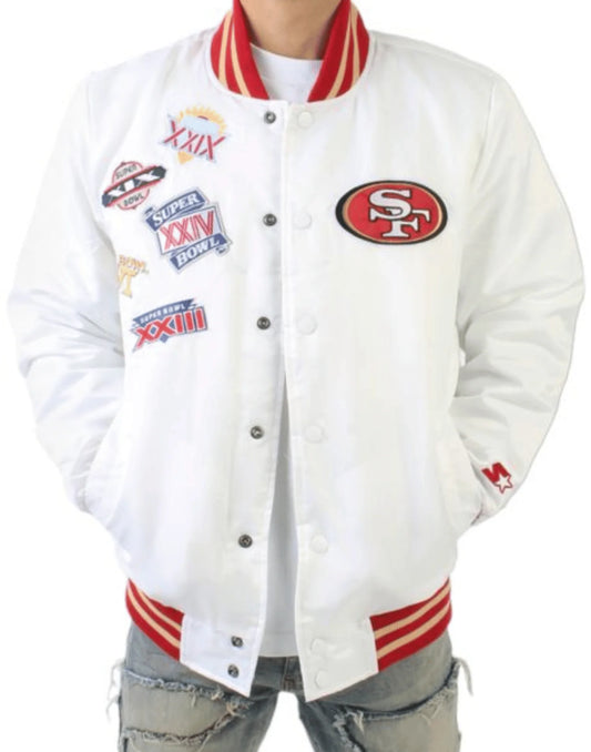 San Francisco White 49er Super Bowl Jacket