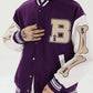 Skeleton Bad To The Bone Patchwork Varsity Jacket