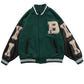 Skeleton Bad To The Bone Patchwork Varsity Jacket