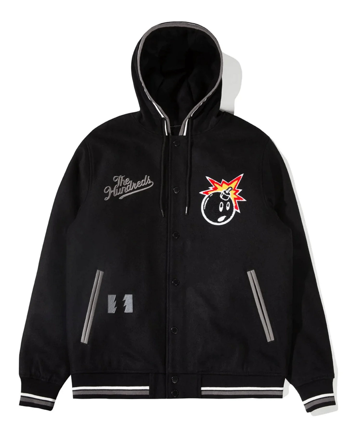 The Hundreds Letterman Jacket Black