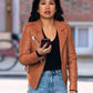 The Equalizer S03 Liza Lapira Brown Leather Jacket