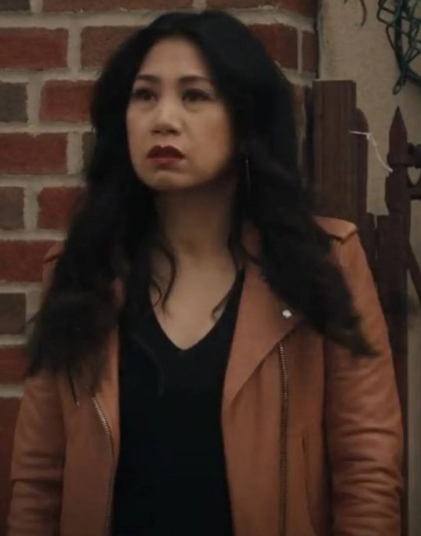 The Equalizer S03 Liza Lapira Brown Leather Jacket