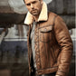 Mens Brown RAF B3 Shearling Leather Jacket