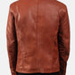 Tan Brown Leather Biker Jacket