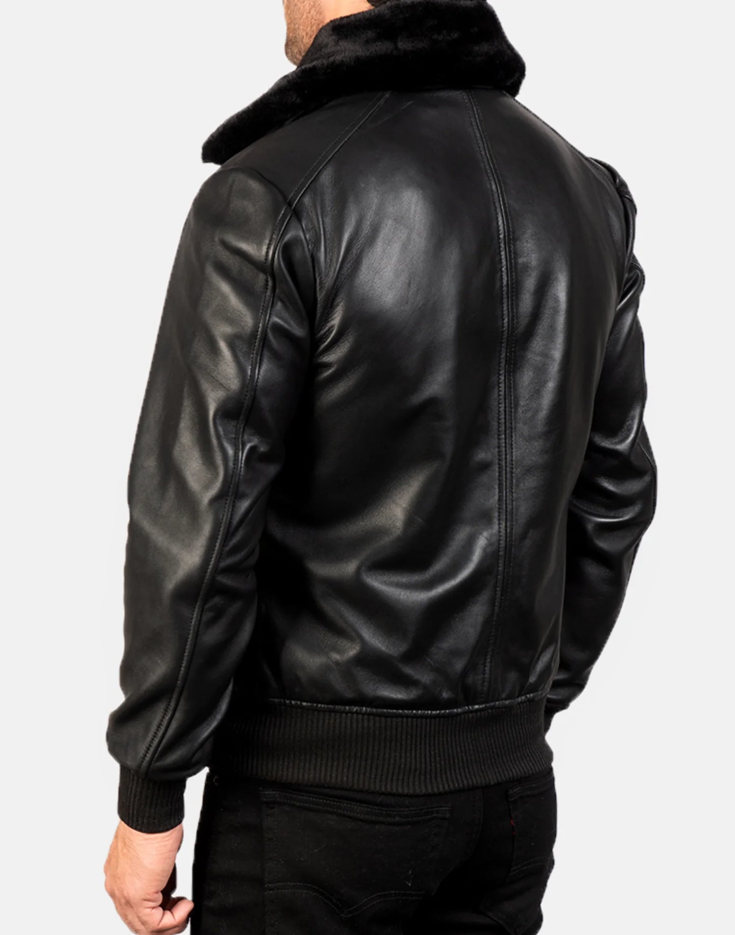 Airin G-1 Black Leather Bomber Jacket