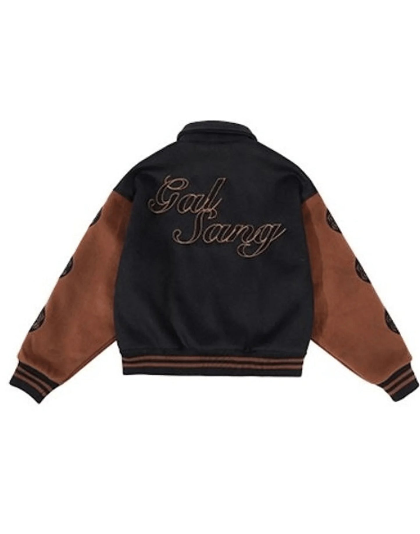 Black and Brown Wool Galsang Varsity Jacket