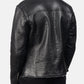 Alberto White Shearling Black Leather Jacket