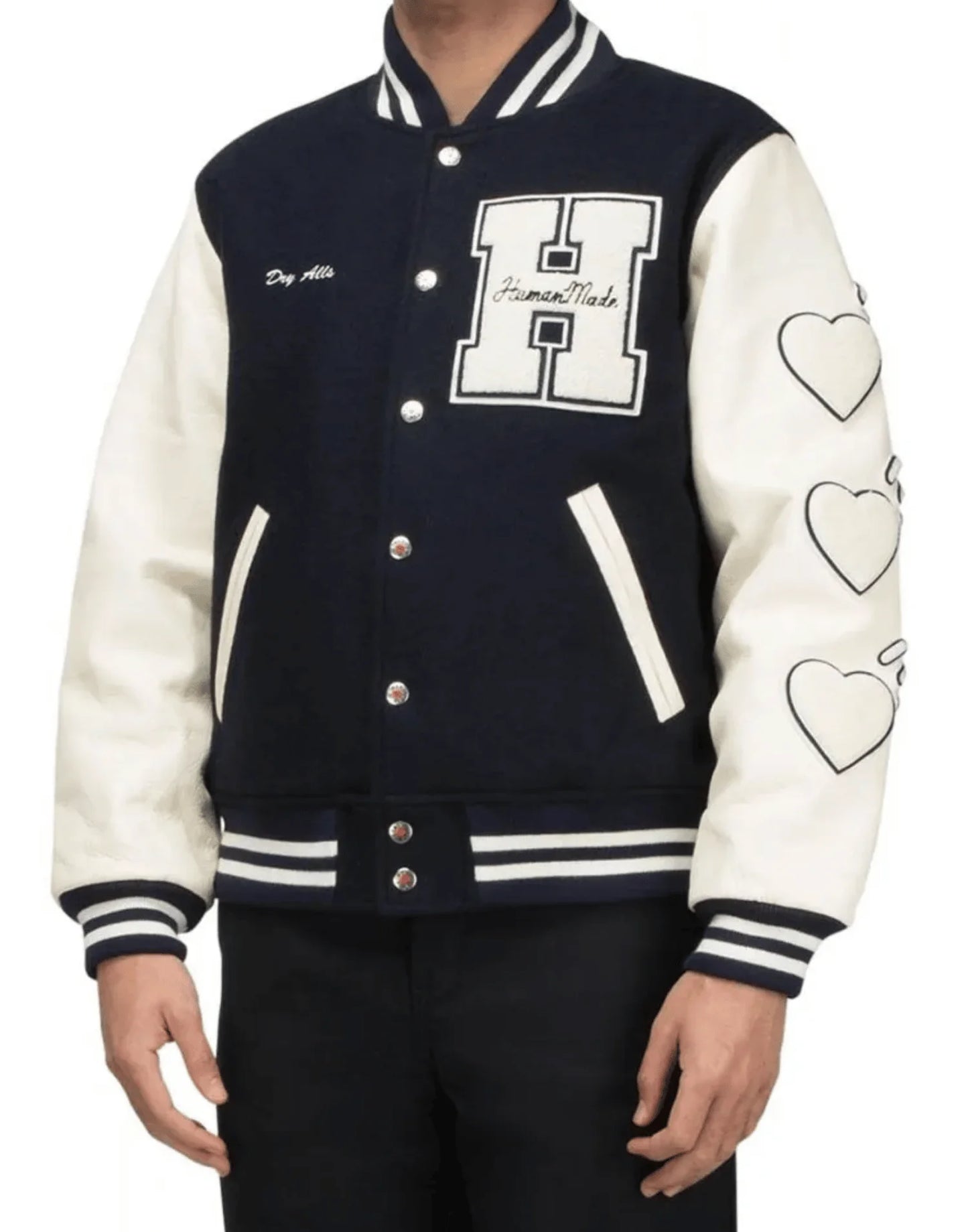 Human Made Letterman Black and White Varsity Jacket