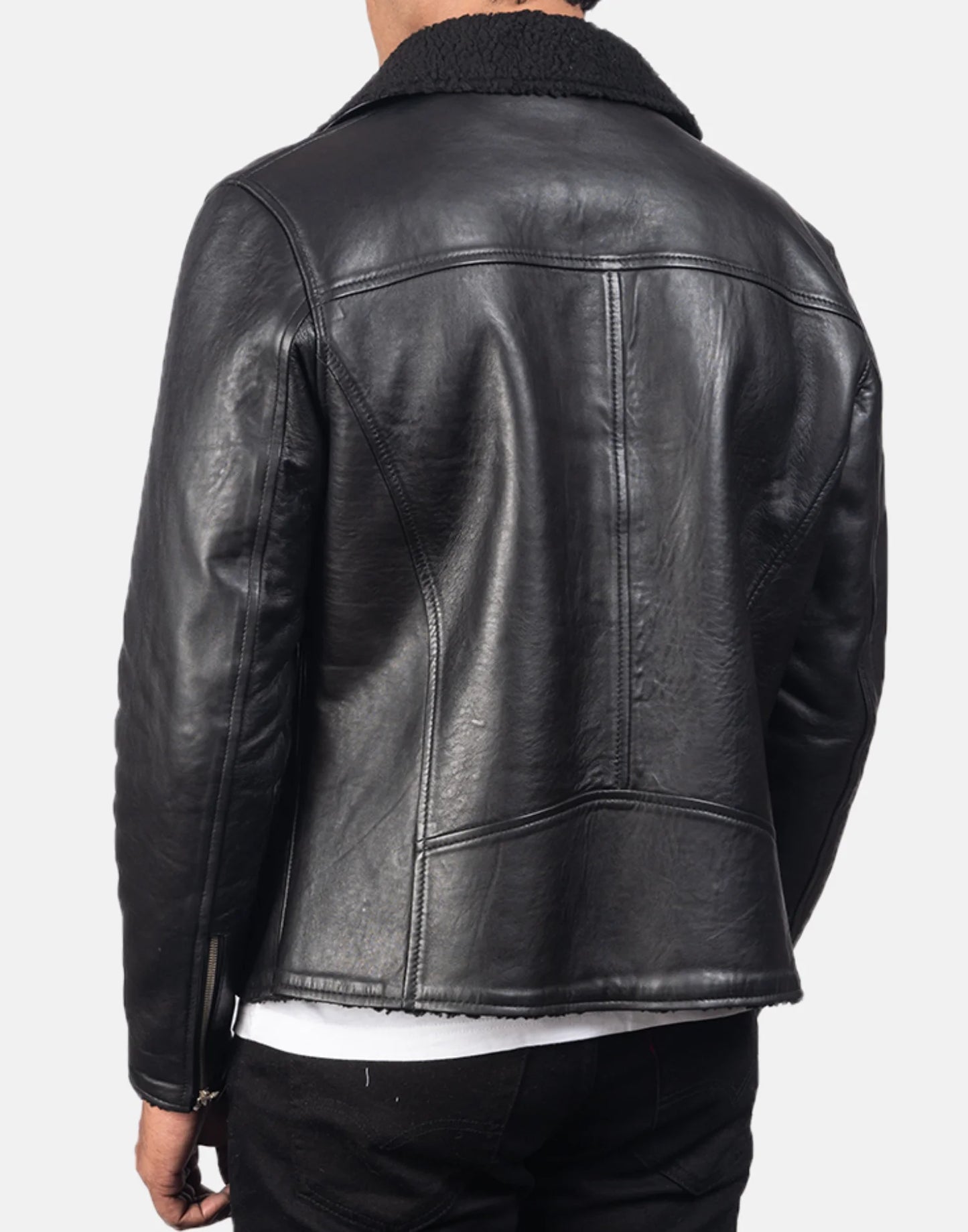 Black Alberto Shearling Leather Jacket