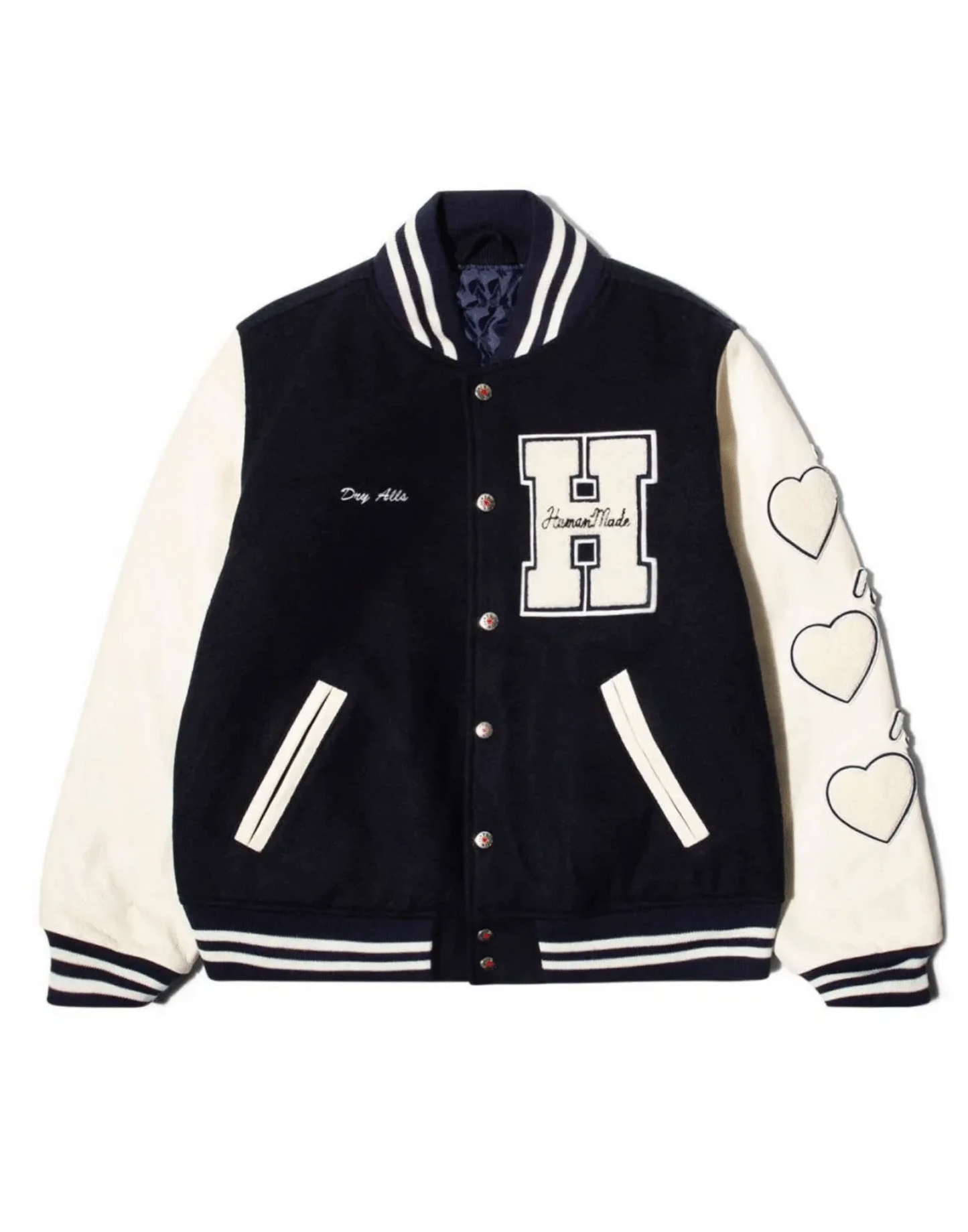 Human Made Letterman Black and White Varsity Jacket