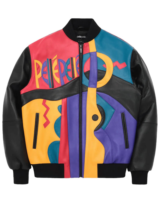 Pelle Pelle Picasso Plush Leather Jacket | Multi Color