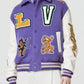 Louis Vuitton Purple and White Varsity Jacket