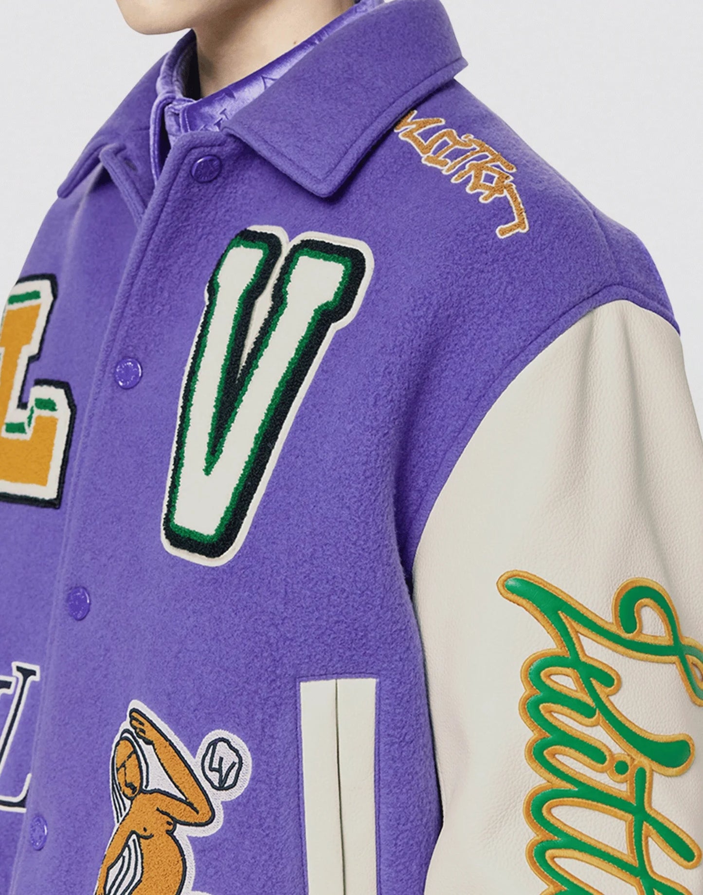 Louis Vuitton Purple and White Varsity Jacket