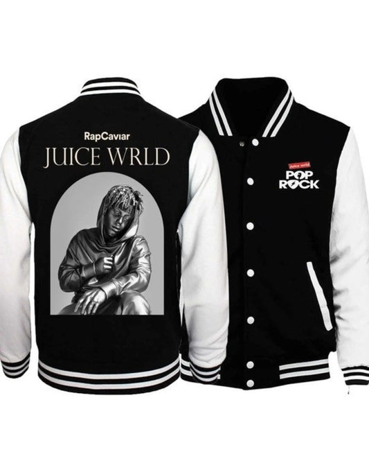 Juice Wrld Black & White Varsity Jacket