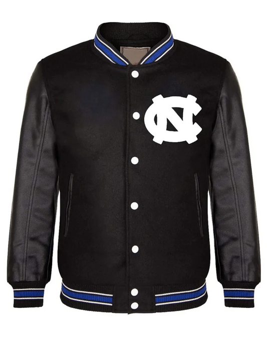 Letterman North Carolina Tar Heels Black Jacket