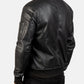 Bomia Ma-1 Black Leather Bomber Jacket